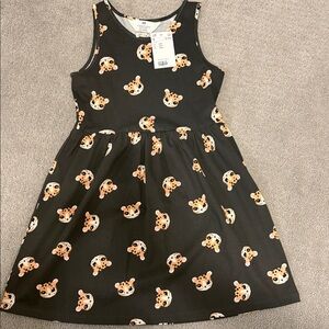 Adorable Black Kids Dress with Animal Print